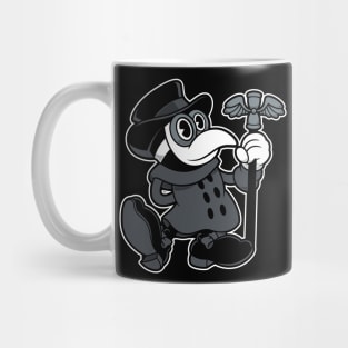 Vintage Cartoon Plague Doctor - Creepy Cute - Spooky Goth Mug